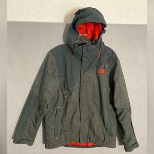 The North Face Hyvent Gray Check And Orange Men's Medium. Snowboard Jacket